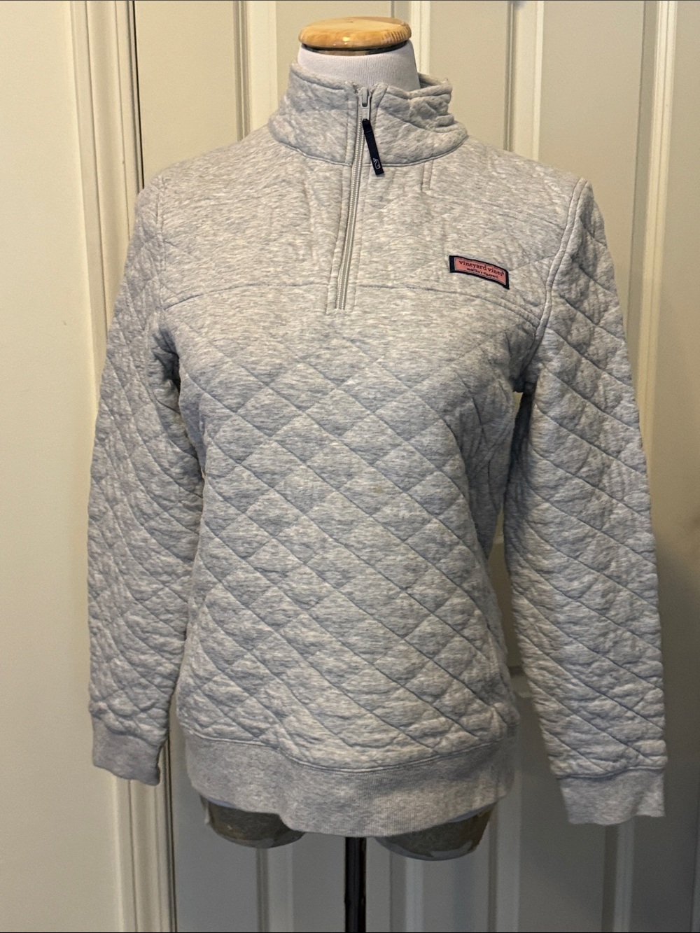 Vineyard Vines Women's Quilted Half-Zip Pullover - Light Heather Gray